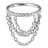 Titanium Side Jewelled Orbit Triple Loop Chain Hinged Clicker Ring