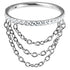 Titanium Side Jewelled Orbit Triple Loop Chain Hinged Clicker Ring