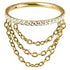 Titanium Side Jewelled Orbit Triple Loop Chain Hinged Clicker Ring