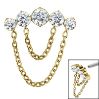 Titanium Double Chain Floating 5 Jewelled Curve for Internal Thread shafts in 1.2mm