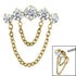 Titanium Double Chain Floating 5 Jewelled Curve for Internal Thread shafts in 1.2mm