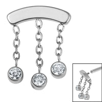 Titanium 3 Jewel Chain Drop for Internal Thread shafts in 1.2mm