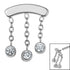Titanium 3 Jewel Chain Drop for Internal Thread shafts in 1.2mm