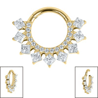Titanium Verity Princess Jewelled Hinged Clicker Ring