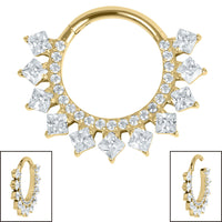 Titanium Verity Princess Jewelled Hinged Clicker Ring