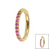 Gold Titanium 1.2mm Pave Set Jewelled Edge Hinged Clicker Ring