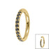 Gold Titanium 1.2mm Pave Set Jewelled Edge Hinged Clicker Ring