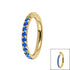 Gold Titanium 1.2mm Pave Set Jewelled Edge Hinged Clicker Ring