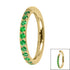 Gold Titanium 1.2mm Pave Set Jewelled Edge Hinged Clicker Ring