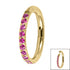 Gold Titanium 1.2mm Pave Set Jewelled Edge Hinged Clicker Ring
