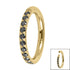 Gold Titanium 1.2mm Pave Set Jewelled Edge Hinged Clicker Ring
