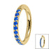 Gold Titanium 1.2mm Pave Set Jewelled Edge Hinged Clicker Ring