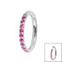 Titanium 1.2mm Pave Set Jewelled Edge Hinged Clicker Ring