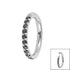 Titanium 1.2mm Pave Set Jewelled Edge Hinged Clicker Ring