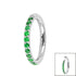 Titanium 1.2mm Pave Set Jewelled Edge Hinged Clicker Ring