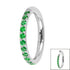 Titanium 1.2mm Pave Set Jewelled Edge Hinged Clicker Ring