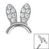 Titanium Claw Set Jewelled Bunny Ears for Internal Thread shafts in 1.2mm