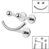 Titanium Internally Threaded Labrets 1.2mm - Titanium Smiley Face Pack