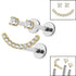 Titanium Internally Threaded Labrets 1.2mm - Titanium Jewelled Smiley Face Pack
