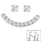 Titanium Jewelled Smiley Face Pack for Internal Thread shafts in 1.2mm