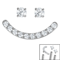 Titanium Jewelled Smiley Face Pack for Internal Thread shafts in 1.2mm