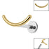 Titanium Internally Threaded Labrets 1.2mm - Titanium Smile Curved Bar