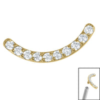 Titanium Claw Set Jewelled Smile Curved Bar for Internal Thread shafts in 1.2mm