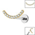 Titanium Internally Threaded Labrets 1.2mm - Titanium Claw Set Jewelled Smile Curved Bar
