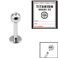 Sterile Titanium Internal Thread Jewelled Labret