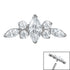 Titanium Claw Set Jewelled Tiara for Internal Thread shafts in 1.2mm