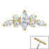 Titanium Claw Set Jewelled Tiara for Internal Thread shafts in 1.2mm