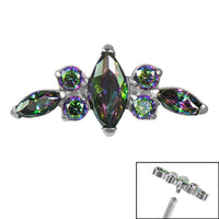 Titanium Claw Set Jewelled Tiara for Internal Thread shafts in 1.2mm