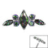 Titanium Claw Set Jewelled Tiara for Internal Thread shafts in 1.2mm