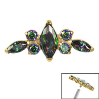 Titanium Claw Set Jewelled Tiara for Internal Thread shafts in 1.2mm