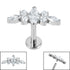 Titanium Internally Threaded Labrets 1.2mm - Titanium Claw Set Jewelled Tiara