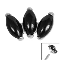 Titanium Claw Set 3 Stone Marquise Fan for Internal Thread shafts in 1.2mm