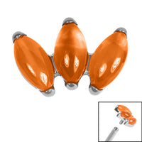 Titanium Claw Set 3 Stone Marquise Fan for Internal Thread shafts in 1.2mm