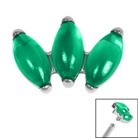 Titanium Claw Set 3 Stone Marquise Fan for Internal Thread shafts in 1.2mm