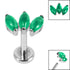 Titanium Internally Threaded Labrets 1.2mm - Titanium Claw Set 3 Stone Marquise Fan
