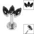 Titanium Internally Threaded Labrets 1.2mm - Titanium Claw Set 3 Stone Marquise Fan