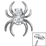 Titanium Claw Set Jewelled Spider for Internal Thread shafts in 1.2mm