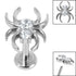 Titanium Internally Threaded Labrets 1.2mm - Titanium Claw Set Jewelled Spider