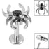 Titanium Internally Threaded Labrets 1.2mm - Titanium Claw Set Jewelled Spider
