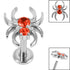 Titanium Internally Threaded Labrets 1.2mm - Titanium Claw Set Jewelled Spider