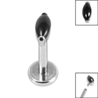 Titanium Internally Threaded Labrets 1.2mm - Titanium Claw Set Single Marquise Stone