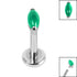Titanium Internally Threaded Labrets 1.2mm - Titanium Claw Set Single Marquise Stone