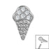 Titanium Claw Set Jewelled Ice Cream Cone for Internal Thread shafts in 1.2mm