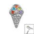 Titanium Claw Set Jewelled Ice Cream Cone for Internal Thread shafts in 1.2mm