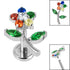 Titanium Internally Threaded Labrets 1.2mm - Titanium Claw Set Jewelled Blossom Flower