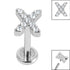 Titanium Internally Threaded Labrets 1.2mm - Titanium Claw Set Jewelled X